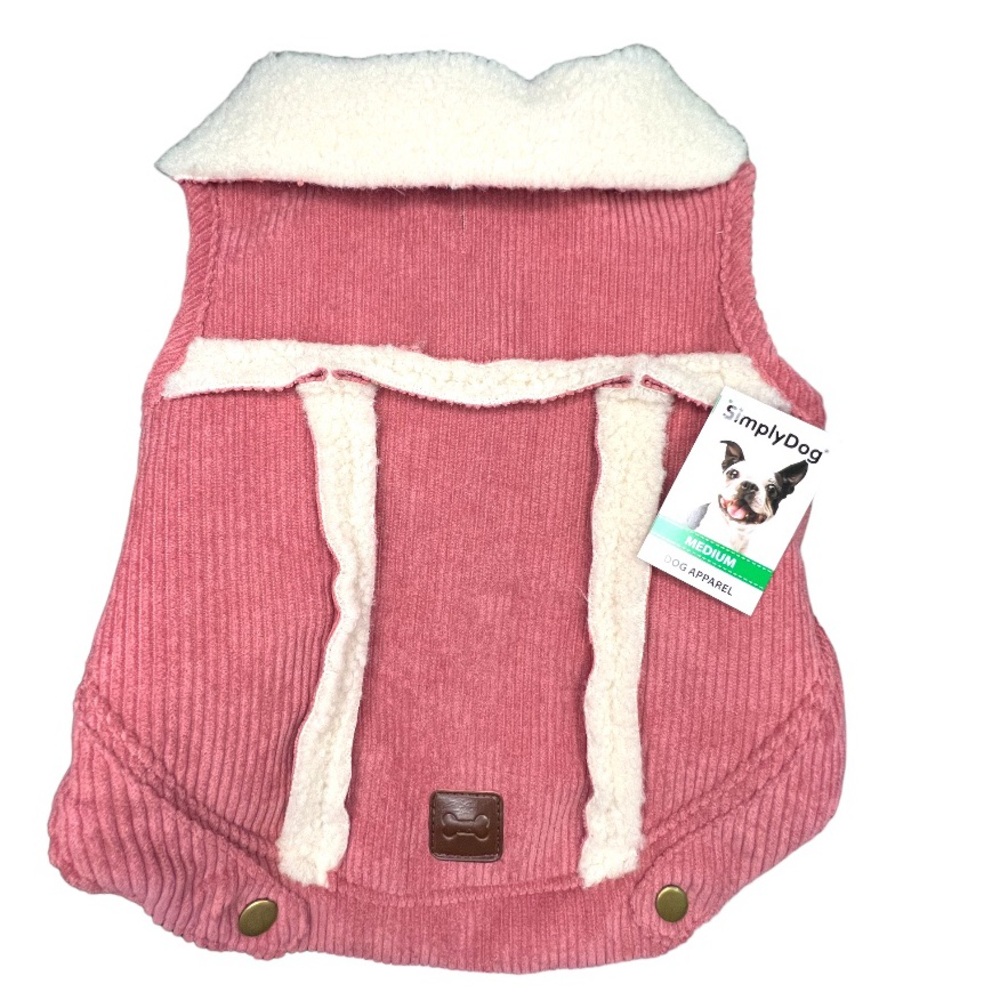 SimplyDog Corduroy Dusty Rose Dog Jacket